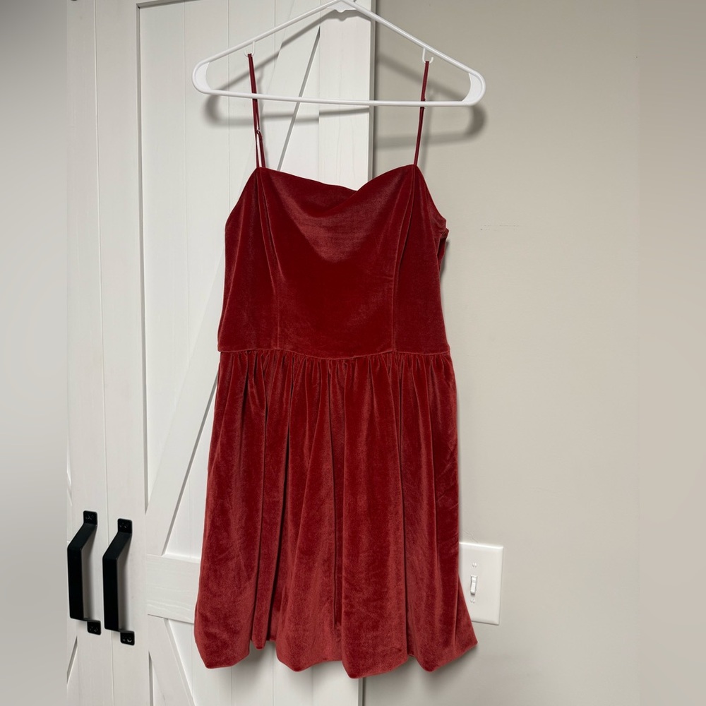 Velvet Bubble Hem Dress